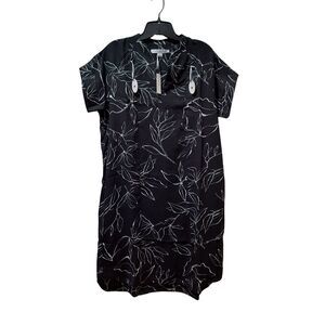 Loyal Hana Cybelle Maternity Nursing Dress M Black White Floral Pockets New NWT